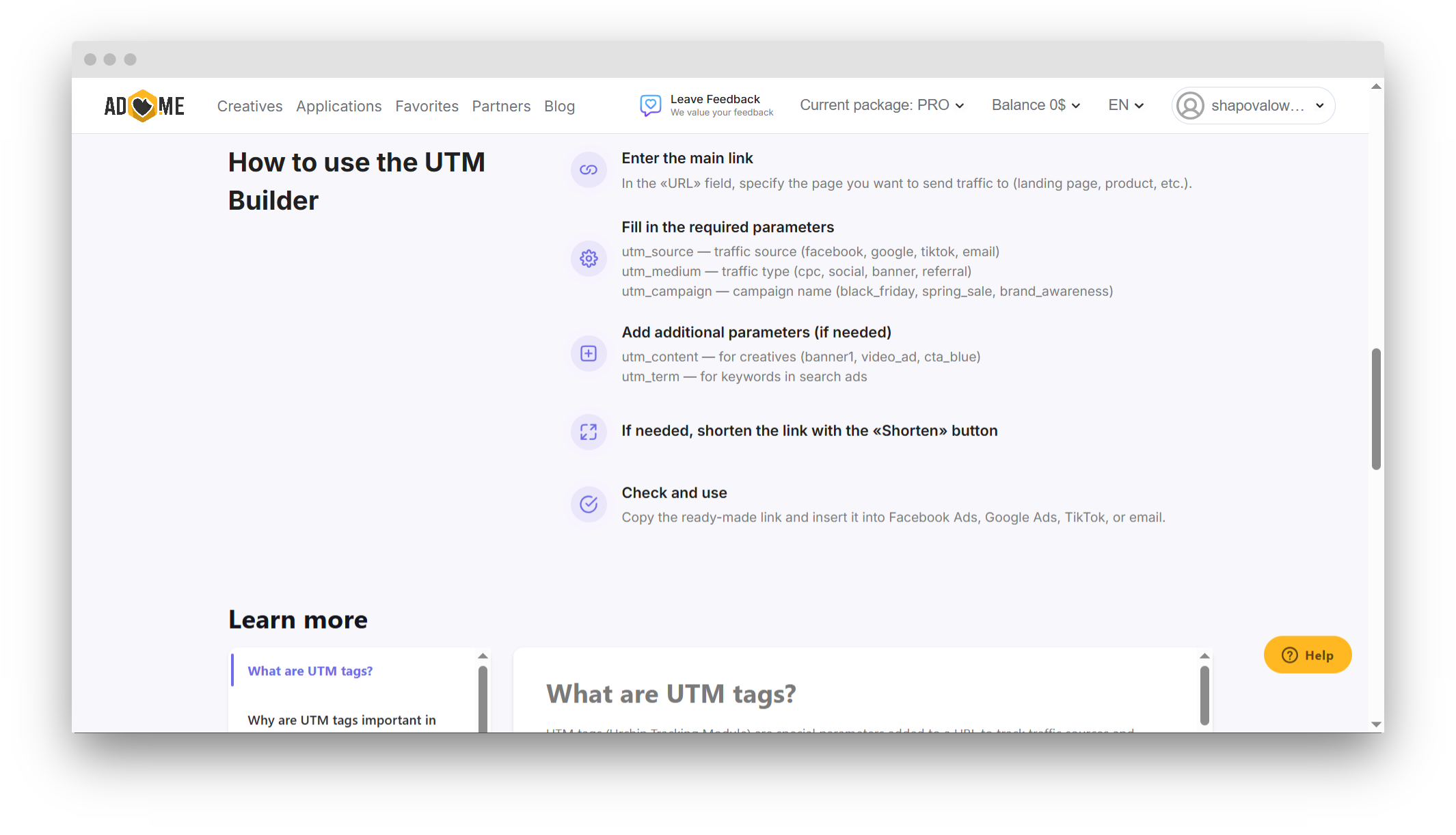 Adheart UTM Builder