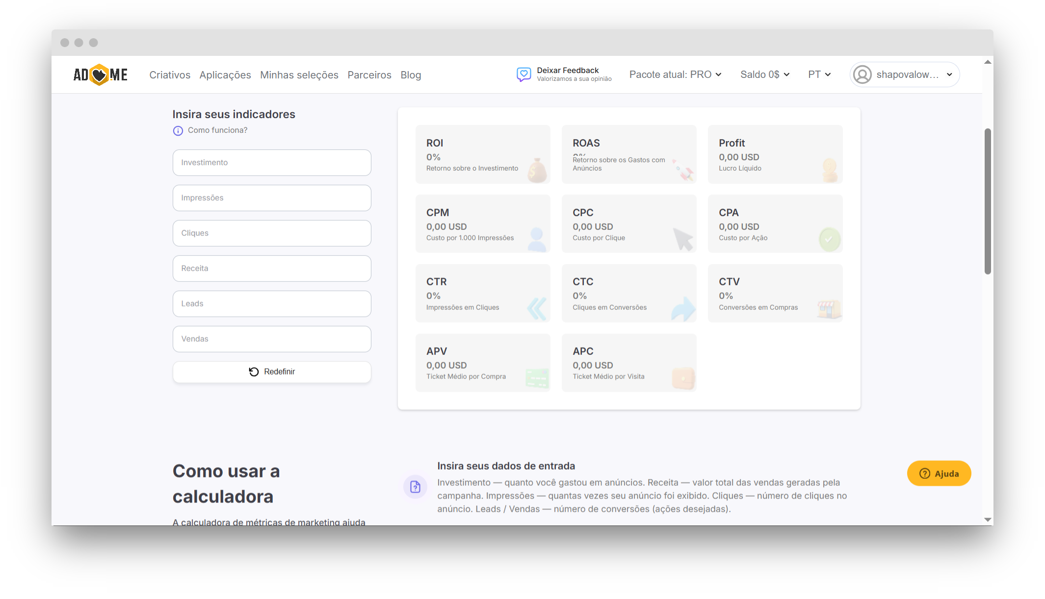 Calculadora de ROI do Adheart